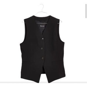 $128 NWT Madewell Cutaway long Button-Front Vest size 0 m4